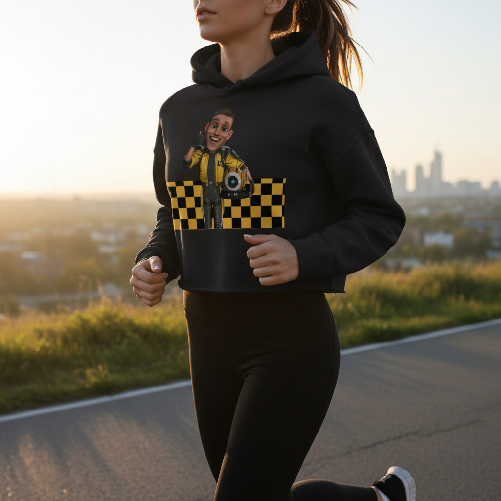 Puppedy™: Miles - Women’s Cropped Hooded Sweatshirt